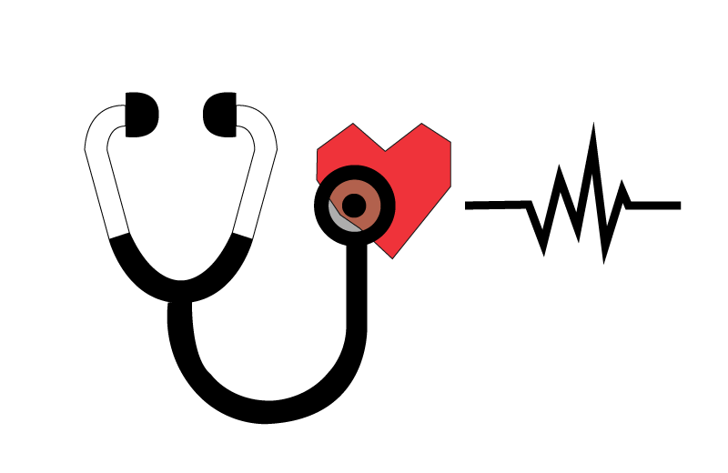 Icon of stethescope and heart describing the CS4B service of company reports and health check
